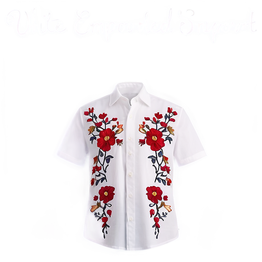 White Embroidered Shirt Png 24 PNG Image