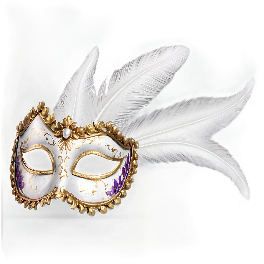 White Feather Mask Png Tjg PNG Image