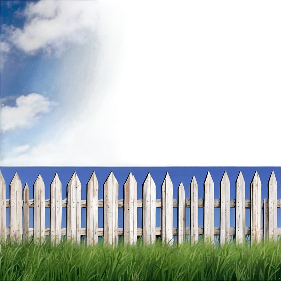 White Fence With Blue Sky Background Png 63 PNG Image