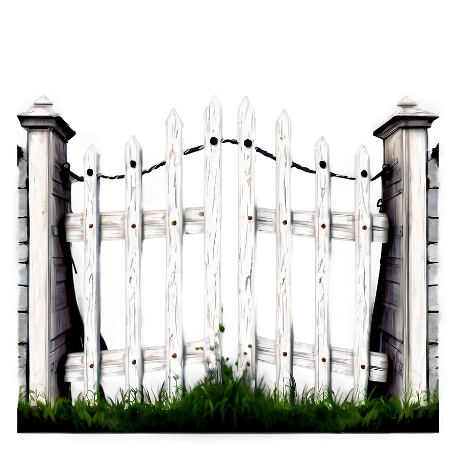 White Fence With Gate Open Png Vbp PNG Image