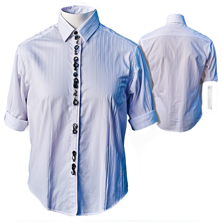 White Fitted Shirt Png Ixn85 PNG Image