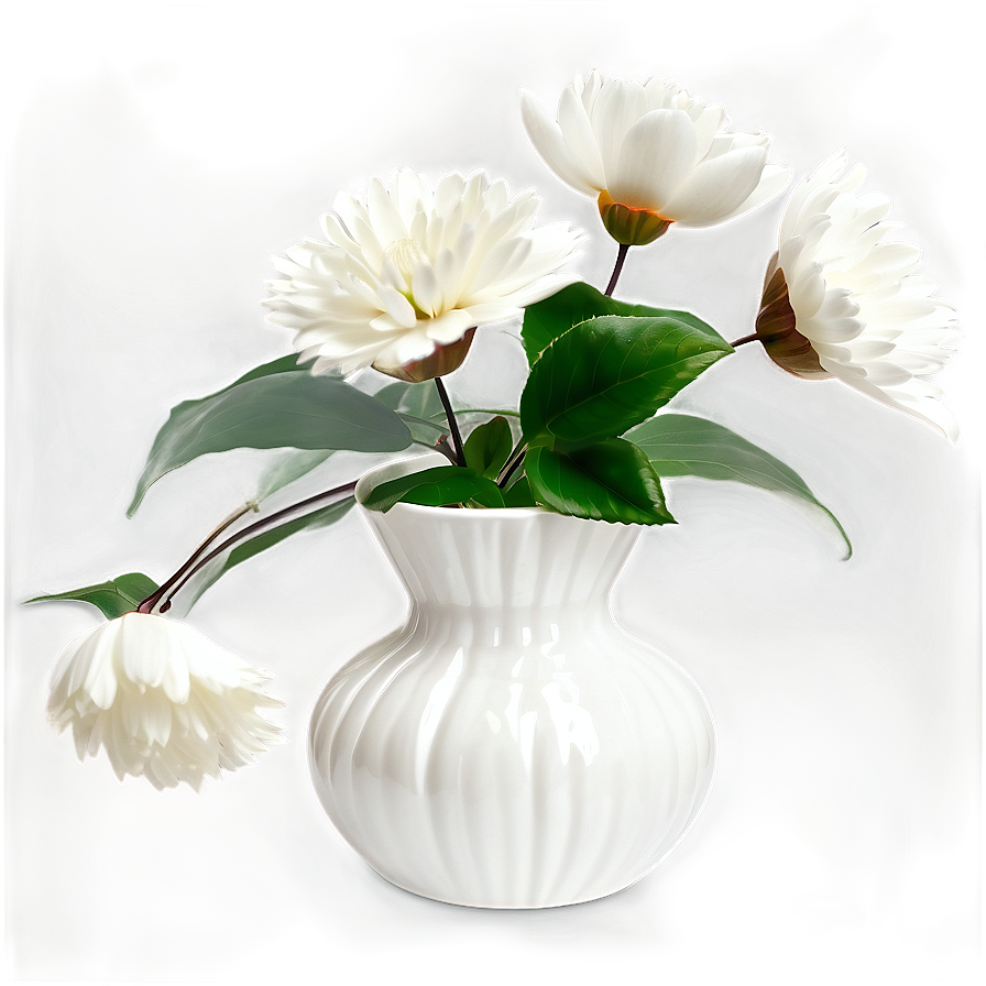 White Flowers In Vase Png 05242024 PNG Image