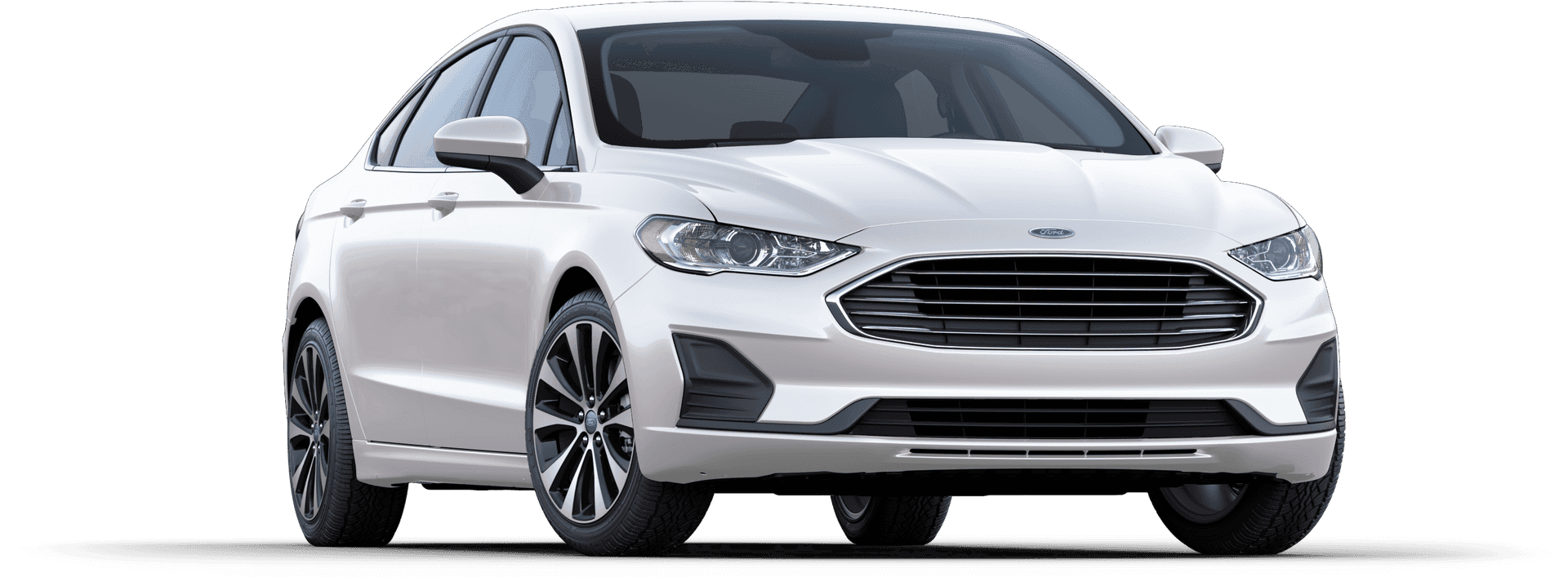 White Ford Fusion Side View PNG Image