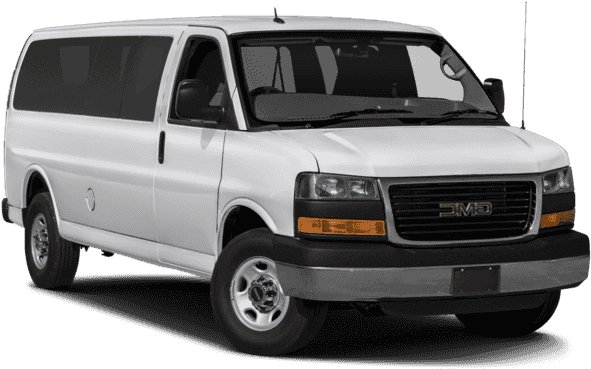 White G M C Passenger Van PNG Image