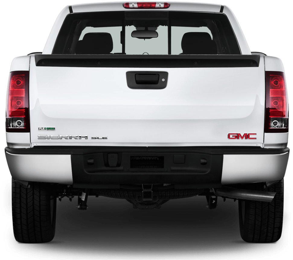 White G M C Sierra S L T Rear View PNG Image