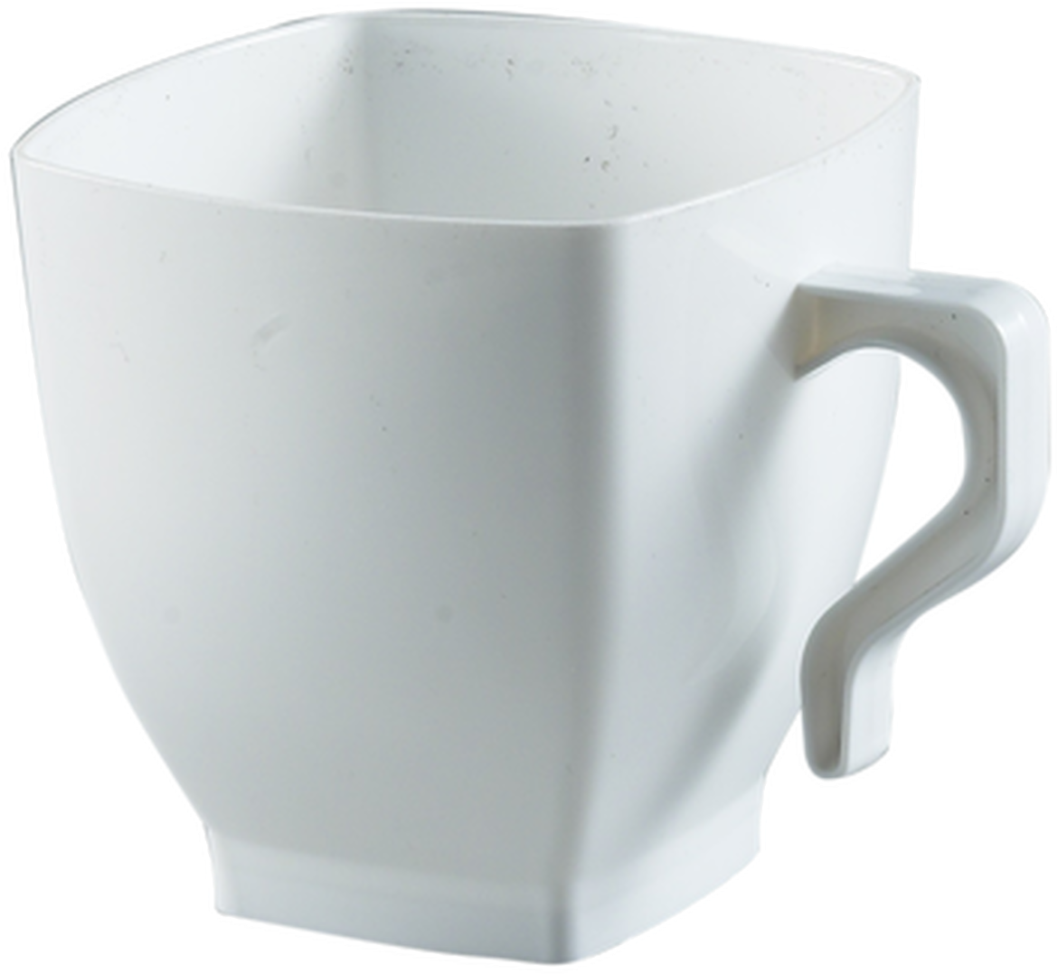 White Geometric Coffee Mug PNG Image