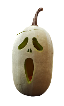 White Ghost Pumpkin Carving PNG Image