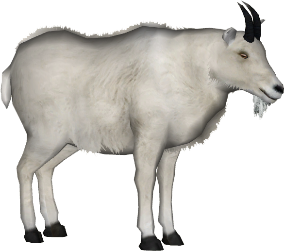 White Goat Profile Graphic PNG Image