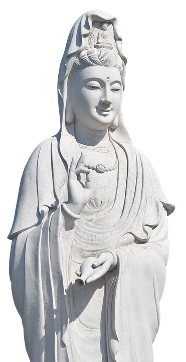 White Guan Yin Statue PNG Image