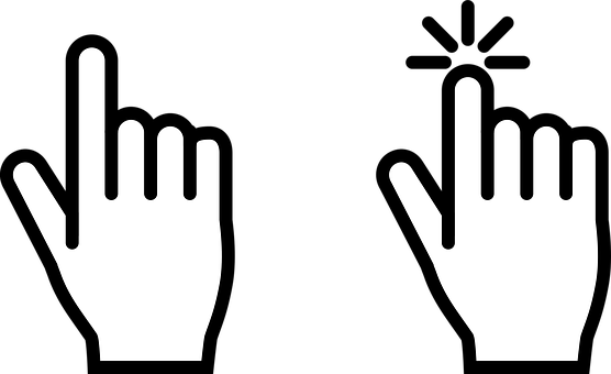 White Hand Gestures Black Background PNG Image