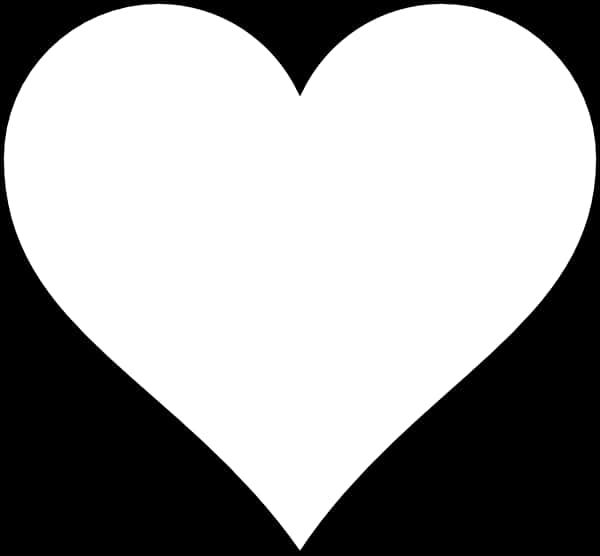 White Heart Icon Black Background PNG Image