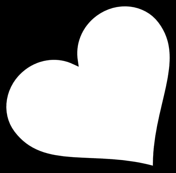 White Heart Icon Black Background PNG Image