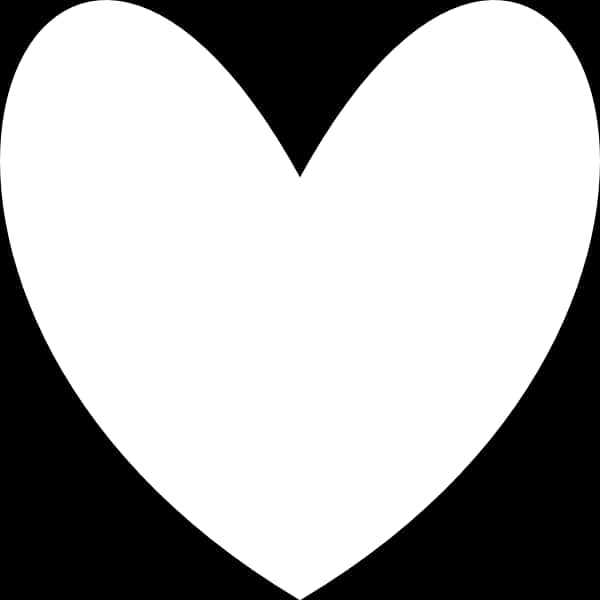 White Heart Icon Simple PNG Image