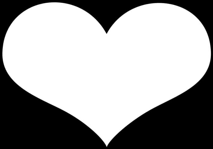 White Heart Shape Black Background PNG Image