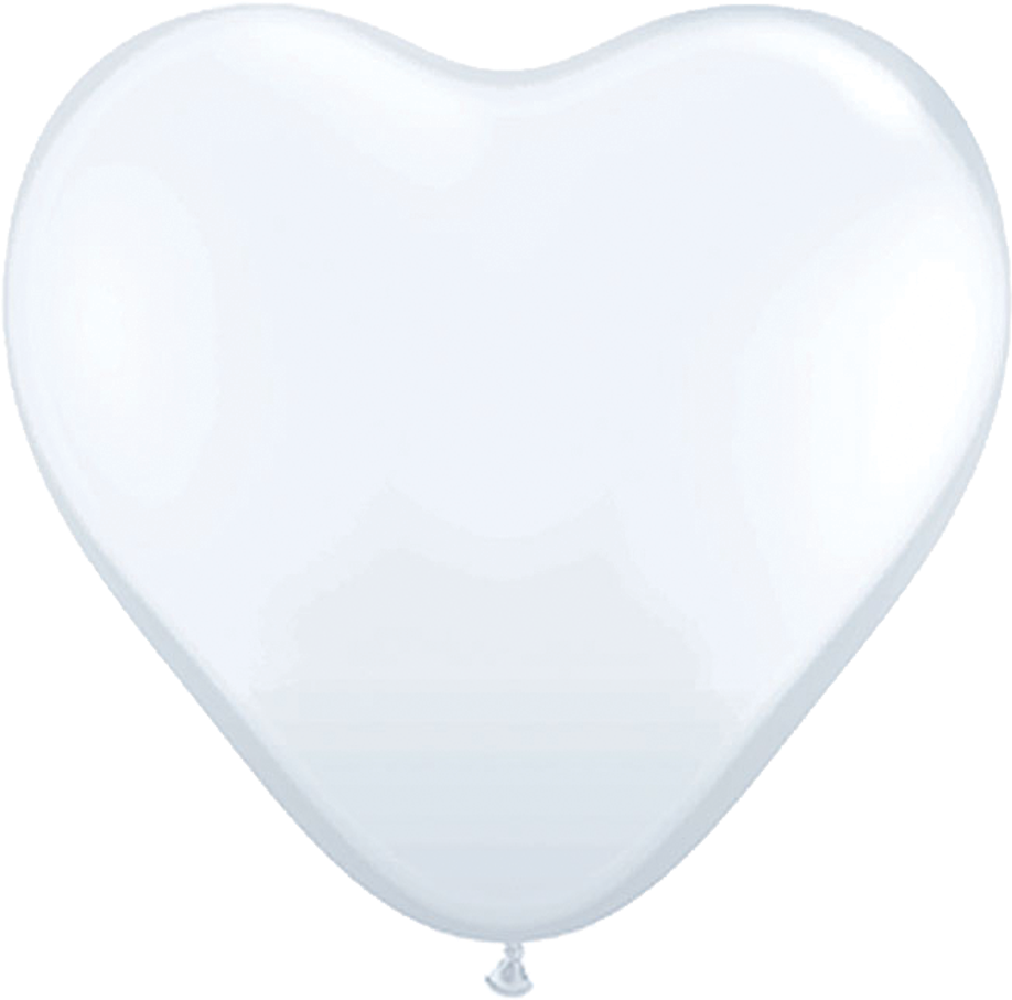 White Heart Shaped Balloon PNG Image