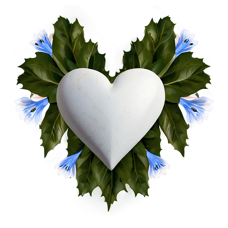 White Heart With Flowers Png Rks53 PNG Image