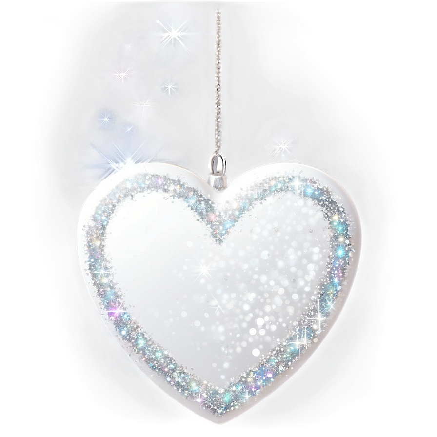 White Heart With Glitter Png 11 PNG Image