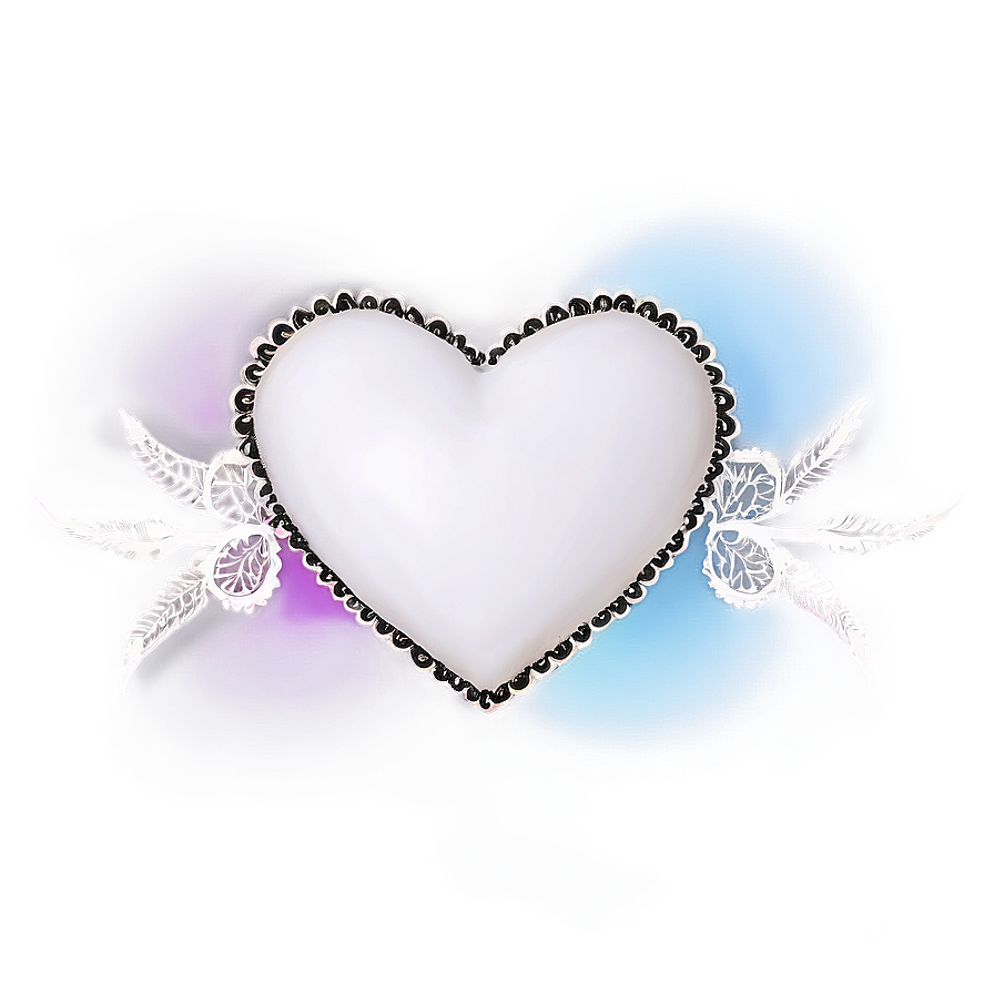 White Heart With Lace Png Dpn69 PNG Image