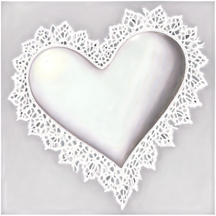 White Heart With Lace Png Qnj PNG Image