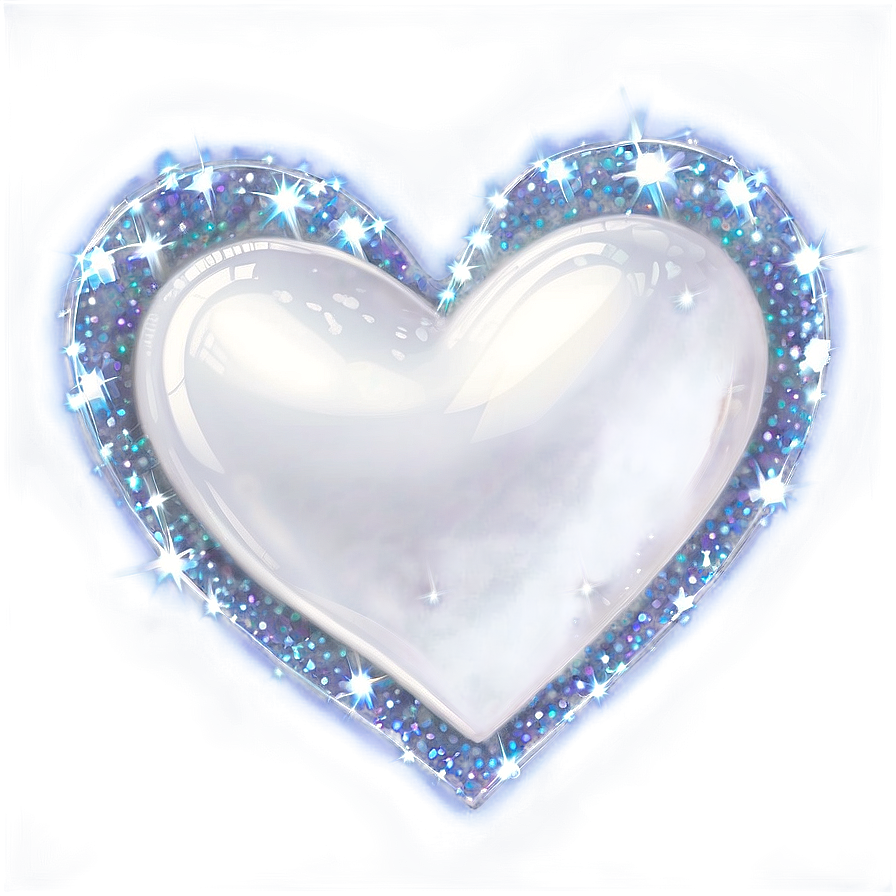 White Heart With Sparkles Png Cvi PNG Image