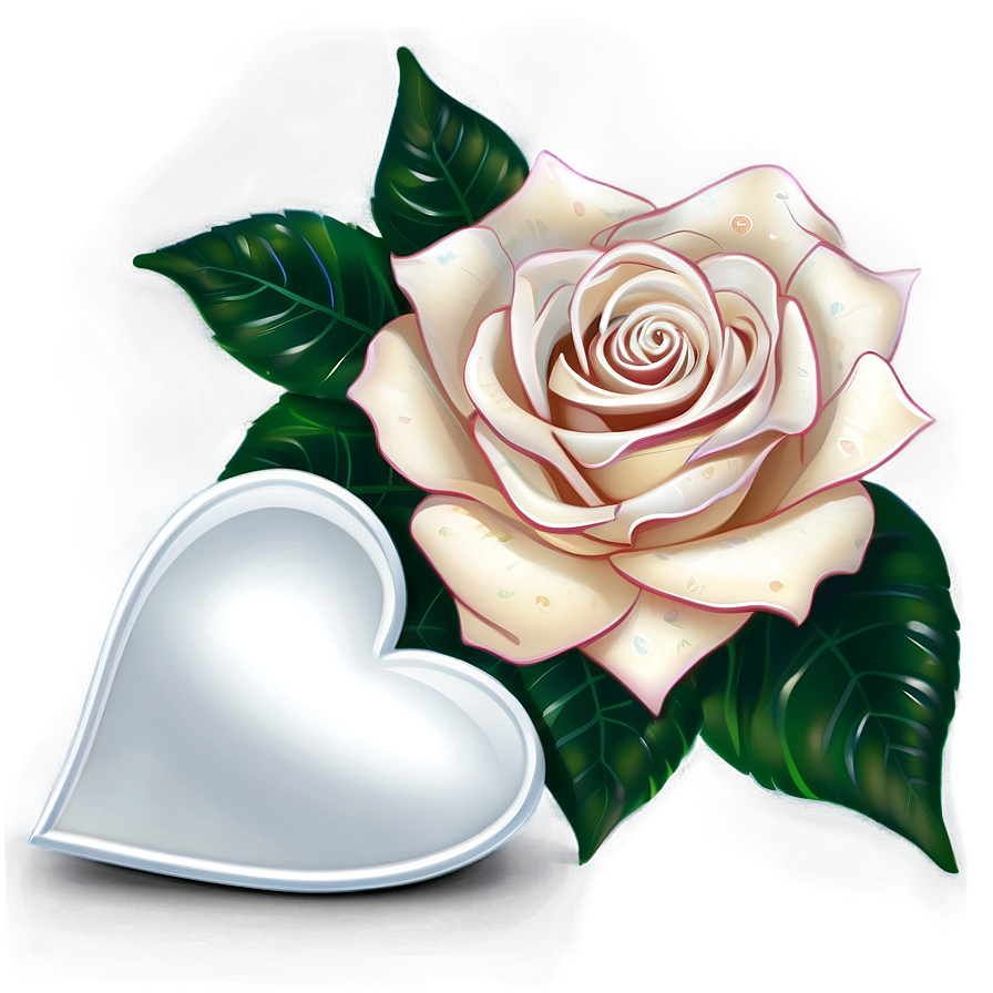 White Hearts And Roses Png 36 PNG Image