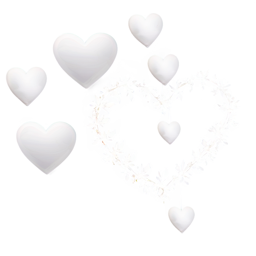 White Hearts For Decoration Png 06252024 PNG Image