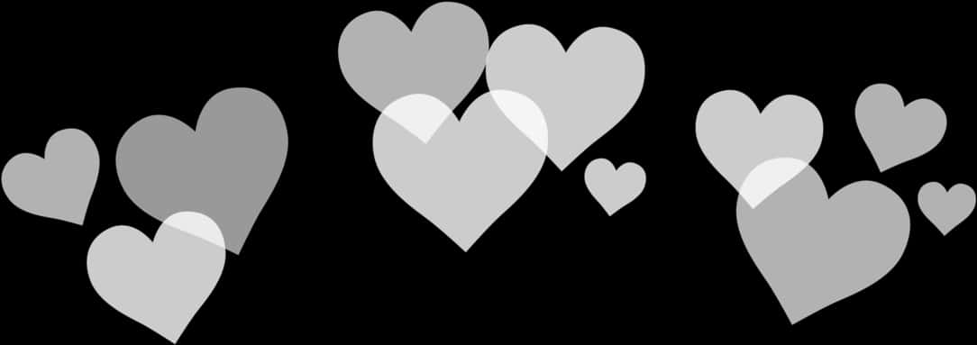 White Hearts Gradient Shades PNG Image