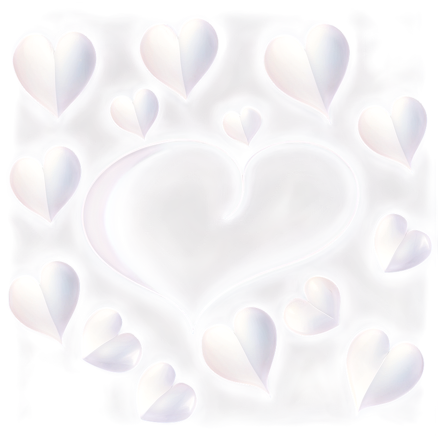 White Hearts Pattern Png 06252024 PNG Image