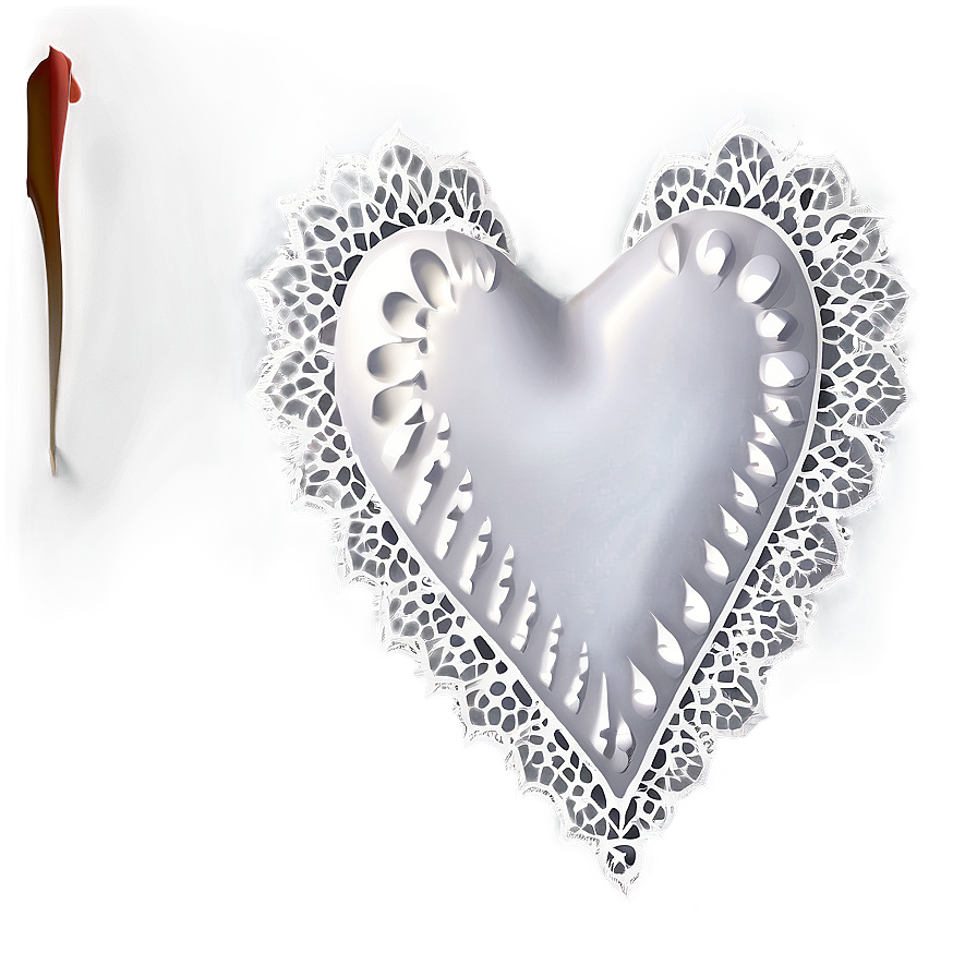 White Hearts With Lace Png Bun PNG Image