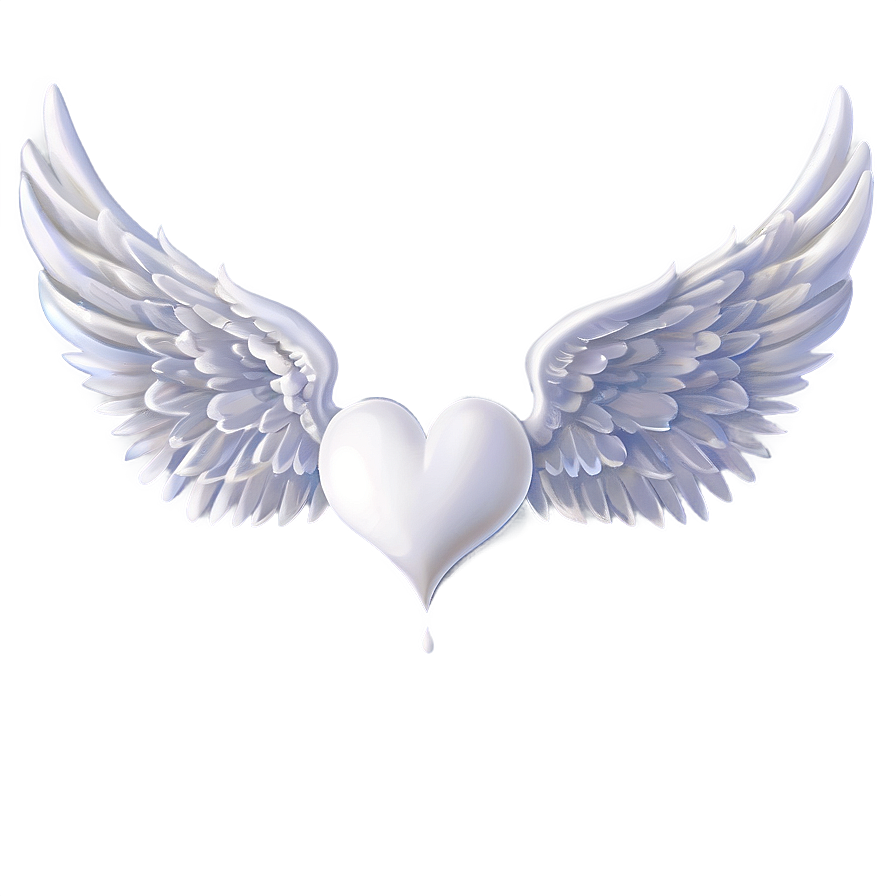 White Hearts With Wings Png 06252024 PNG Image