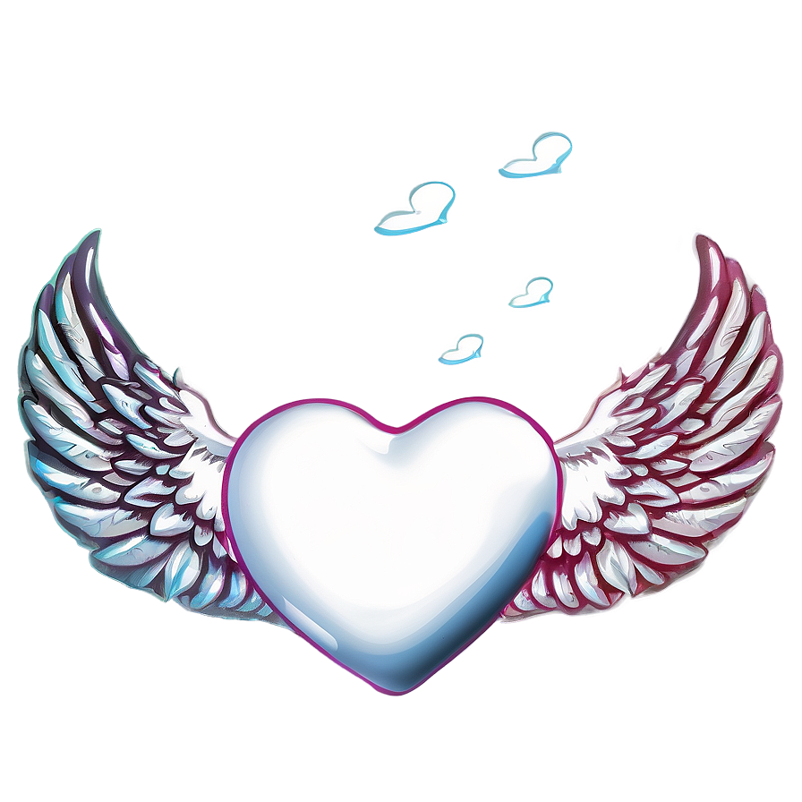 White Hearts With Wings Png Ann32 PNG Image