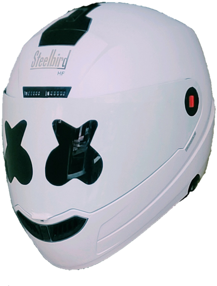 White Helmetwith Black X Eyes PNG Image