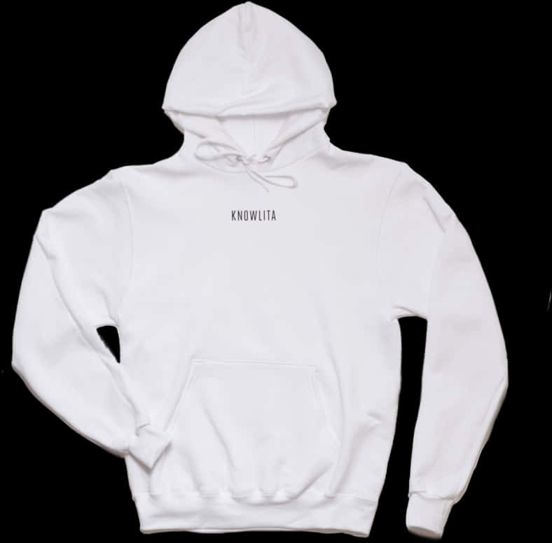 White Hoodie Knowlita Print PNG Image