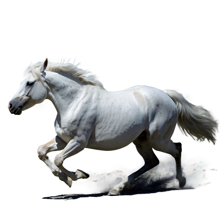 White Horse Running Png 06112024 PNG Image