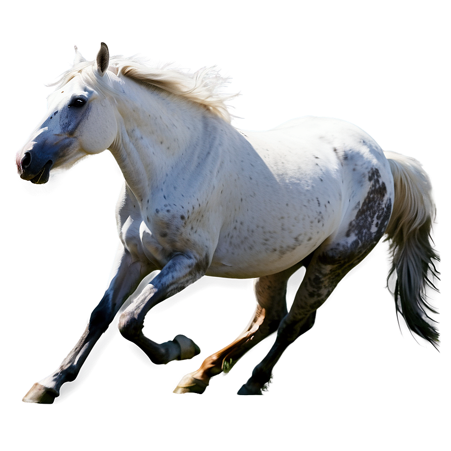 White Horse Running Png 06112024 PNG Image