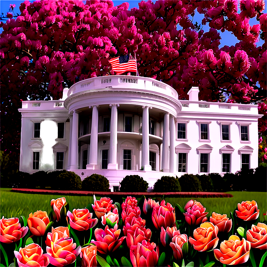 White House In Spring Bloom Png Qxp82 PNG Image