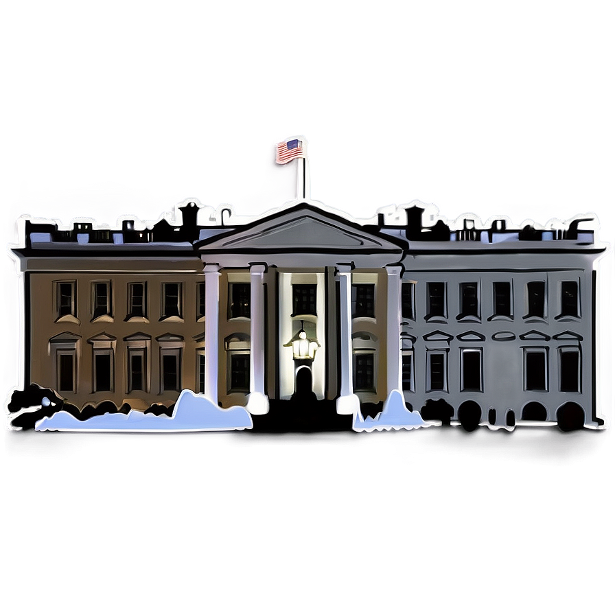 White House West Wing Outline Png 75 PNG Image