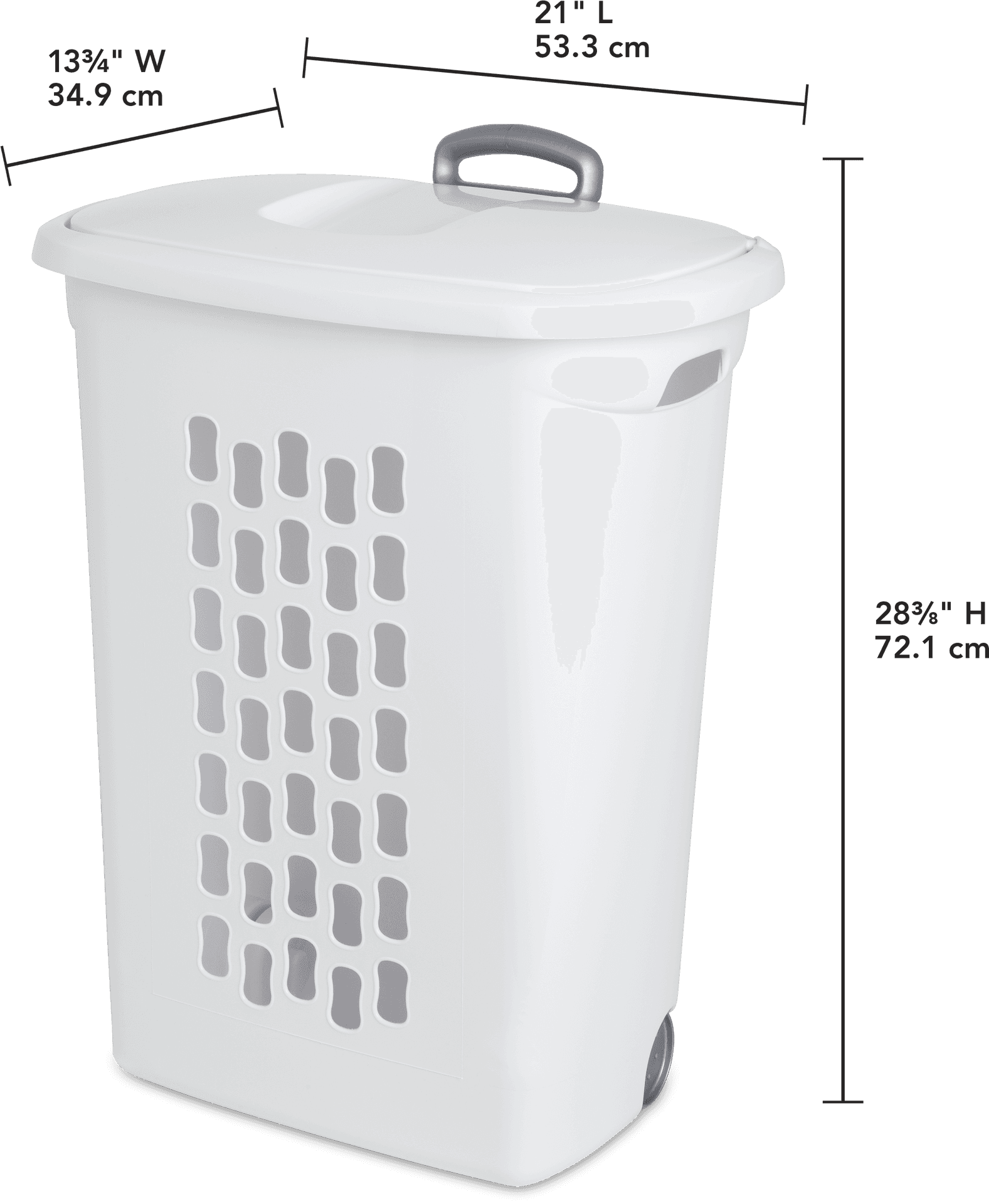 White Laundry Hamper Dimensions PNG Image