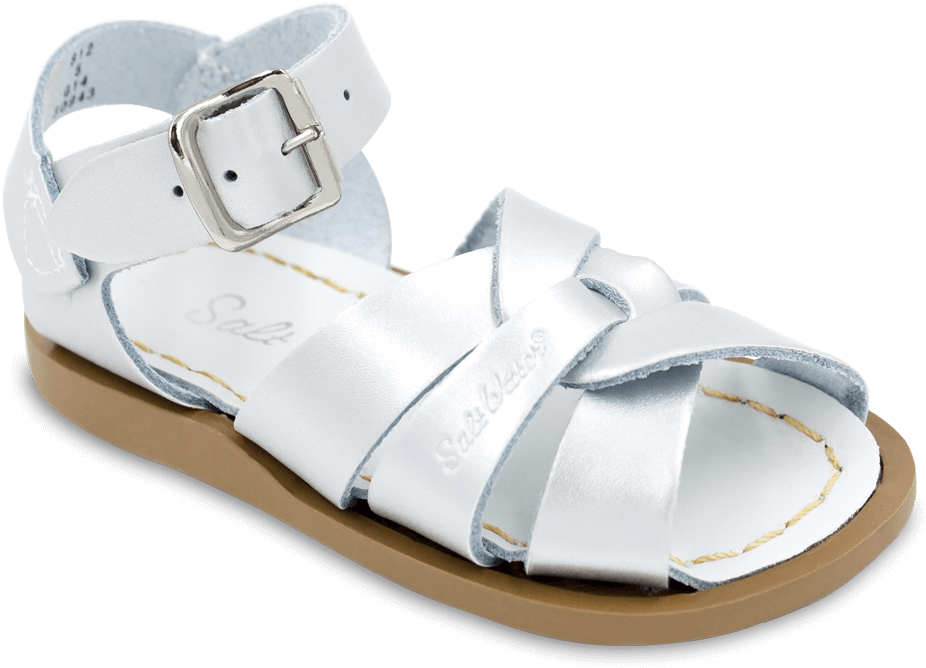 White Leather Strappy Sandal PNG Image