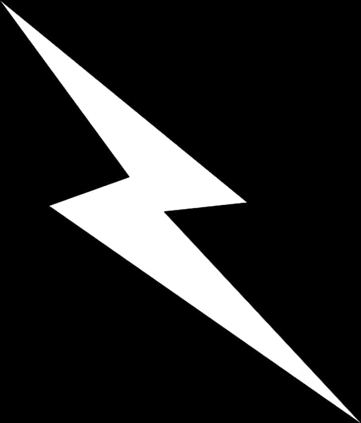 White Lightning Bolt Black Background PNG Image