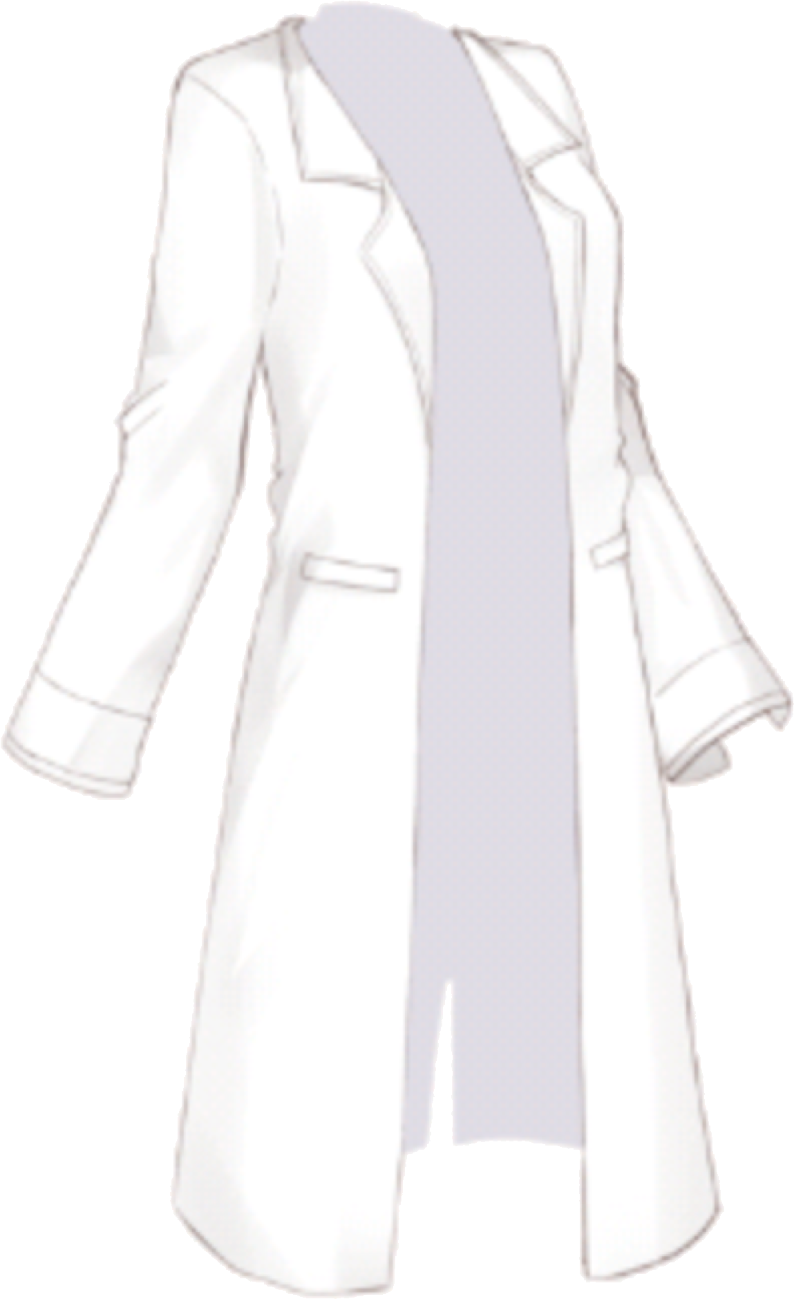 White Long Coat Transparent Background PNG Image