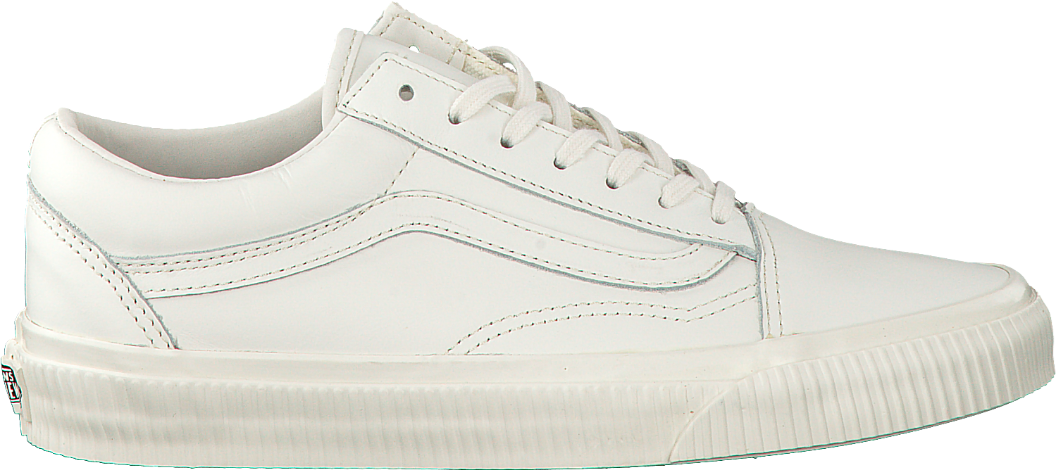 White Low Top Sneaker Side View PNG Image