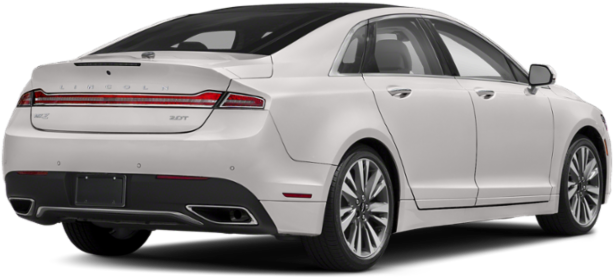 White Luxury Sedan Rear View PNG Image