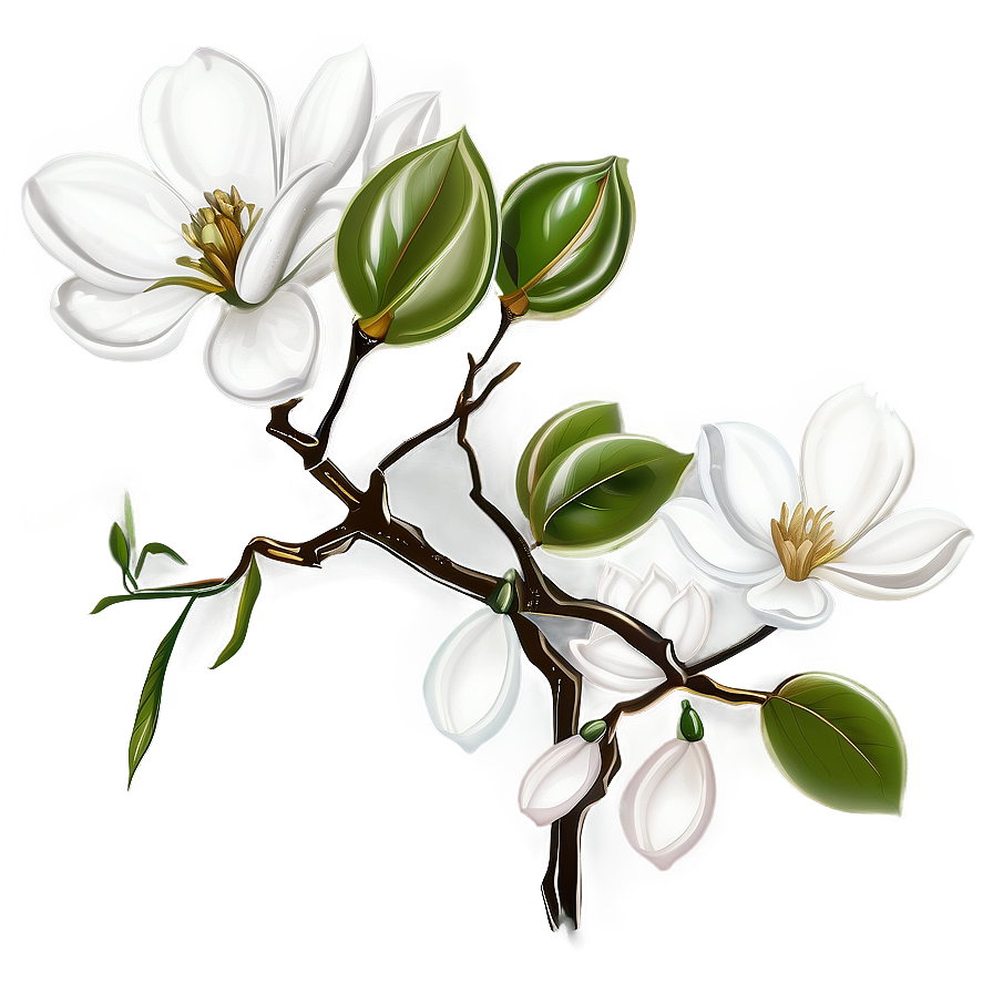 White Magnolia Flower Graphic Png 37 PNG Image