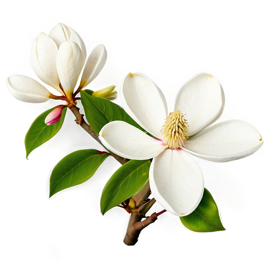 White Magnolia Tree Flowers Png 13 PNG Image