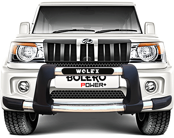 White Mahindra Bolero Power Front View PNG Image