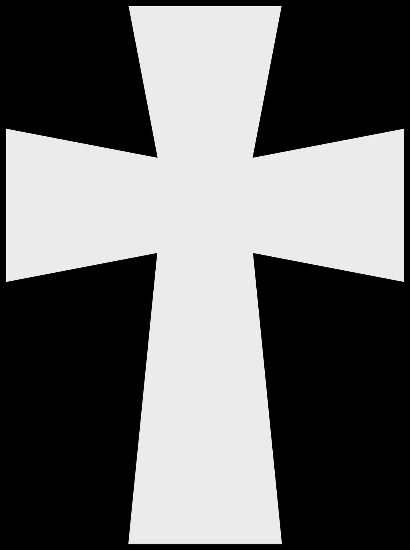 White Maltese Crosson Black Background PNG Image