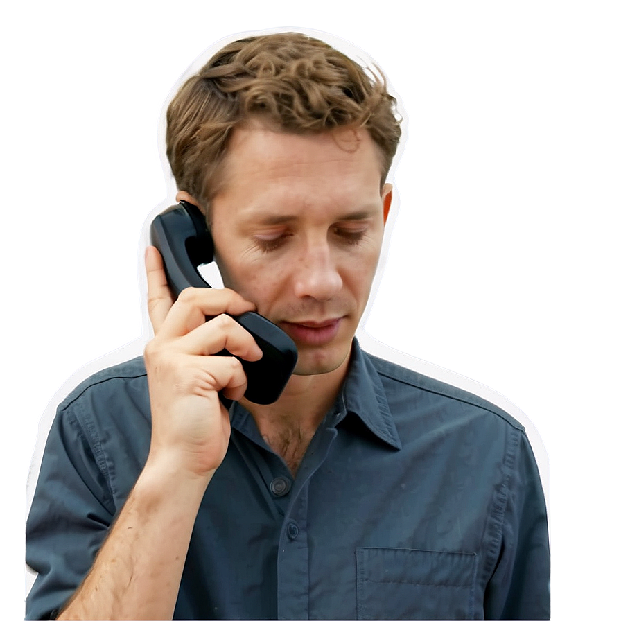 White Man On Phone Png 80 PNG Image