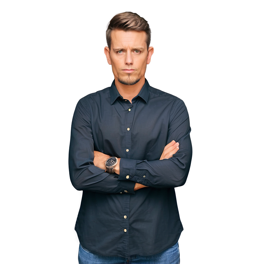 White Man With Arms Crossed Png Ywr PNG Image