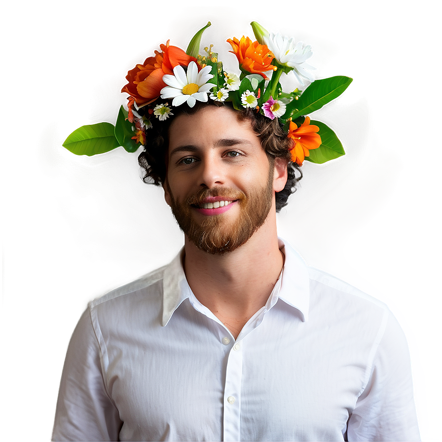 White Man With Flowers Png Ugx PNG Image